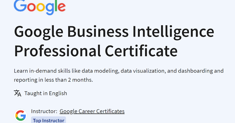 Google Business Intelligence Certificate – Google